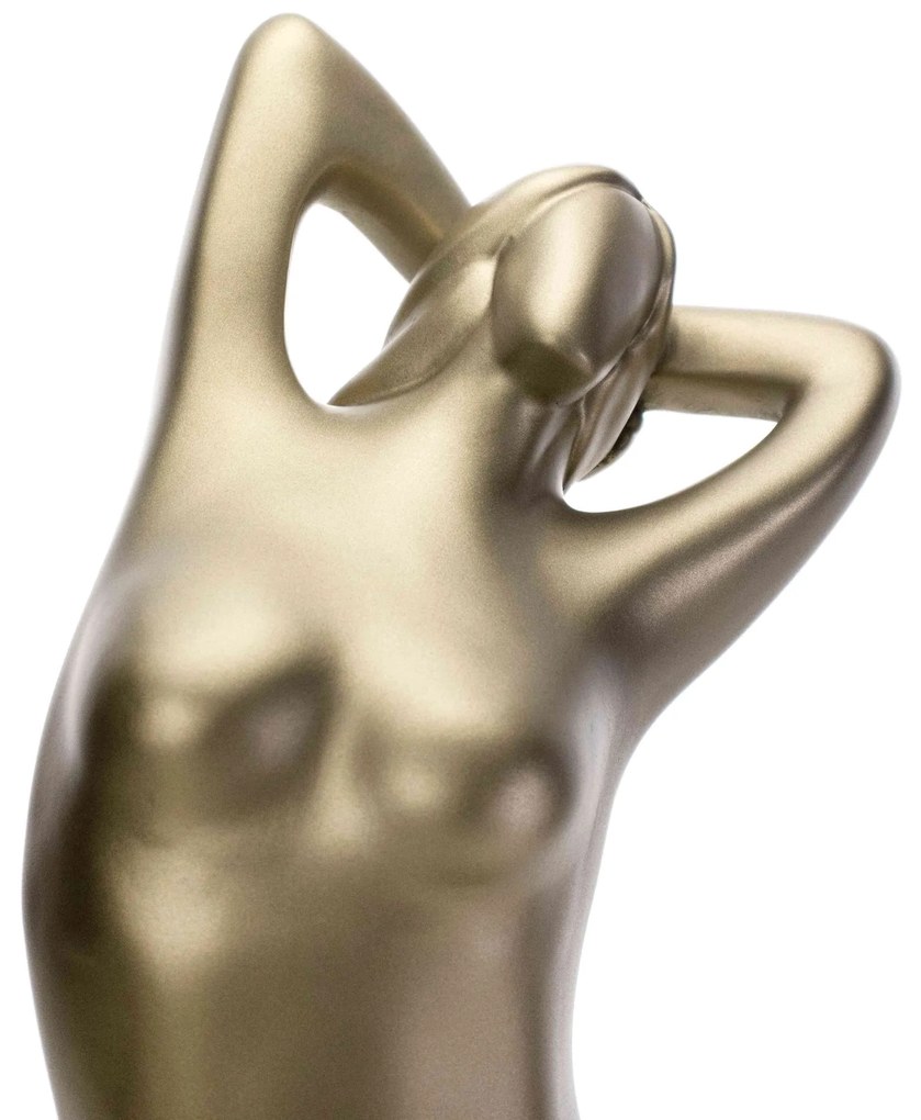 Escultura Decorativa Eva Em Cerâmica Ouro Velho 39x21x25 Cm - D'Rossi