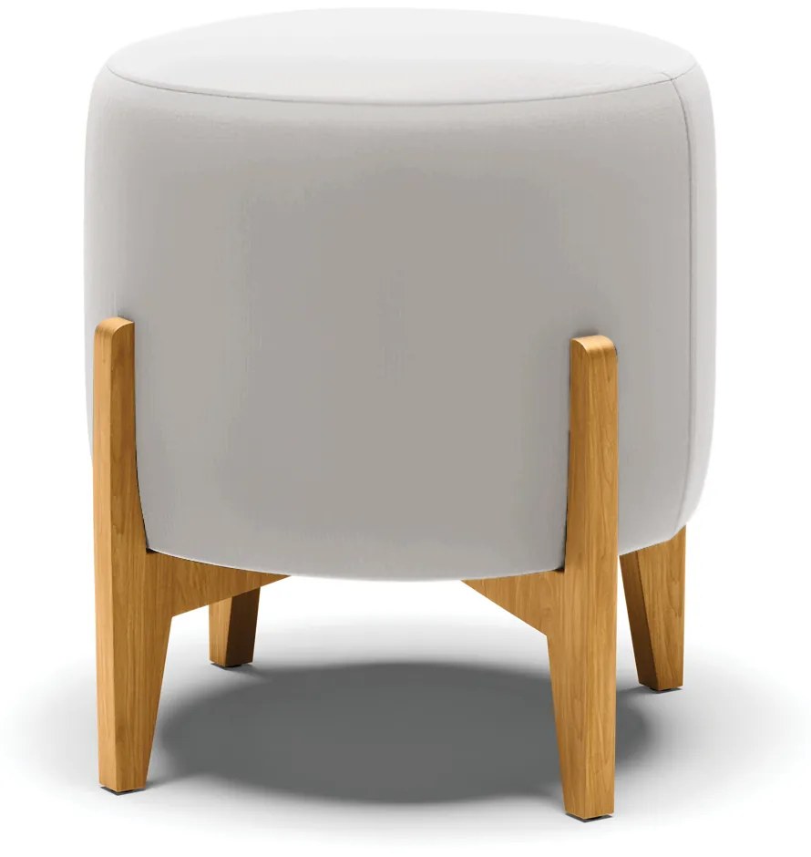 Poltrona com Puff Base de Madeira Stella Veludo D03 - D'Rossi - Cinza
