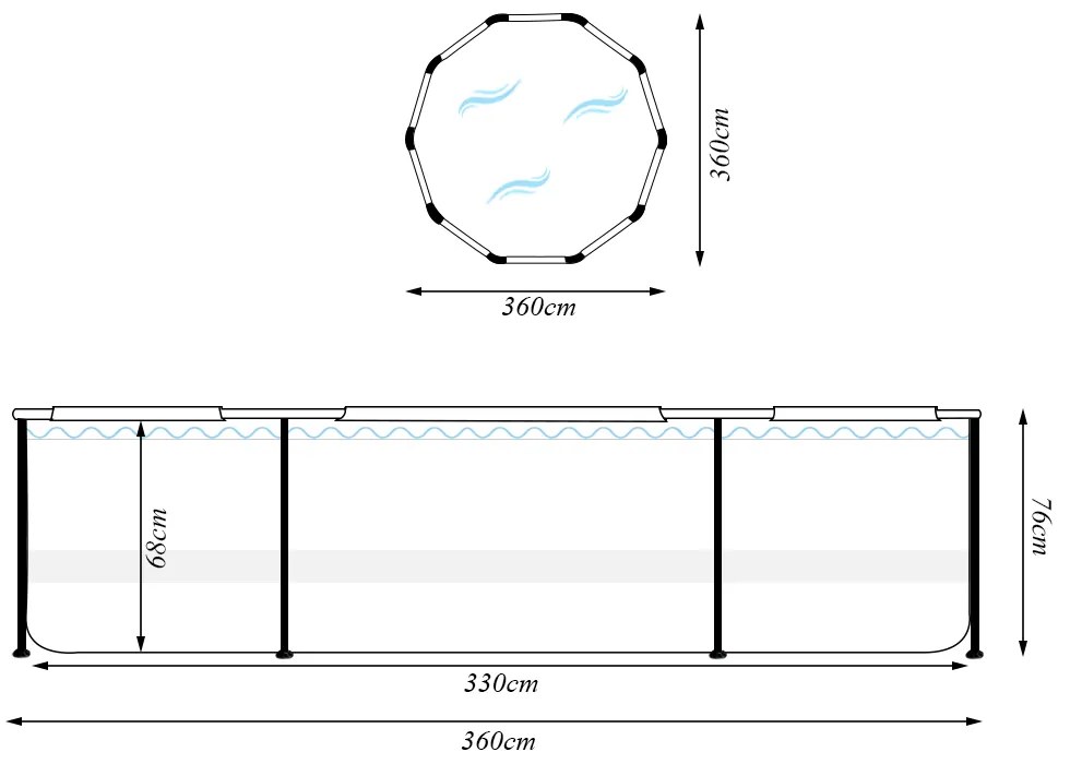 Piscina Acquablue Metal PVC Kit Reparação 6800 Litros Azul G31 - Importway