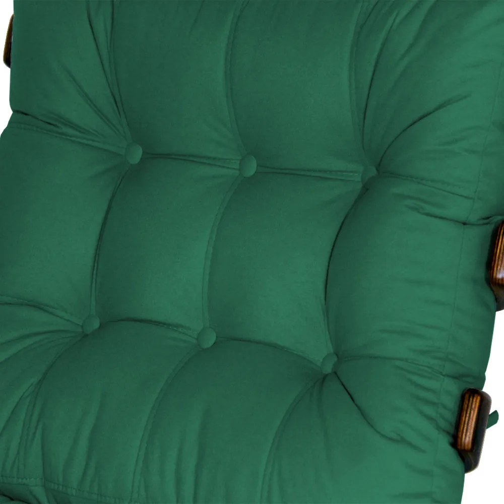 Kit 2 Poltronas Costela Com 2 Puff Costela Suede Verde