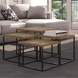 Conjunto Mesas de Centro Cube Vermont - Artesano