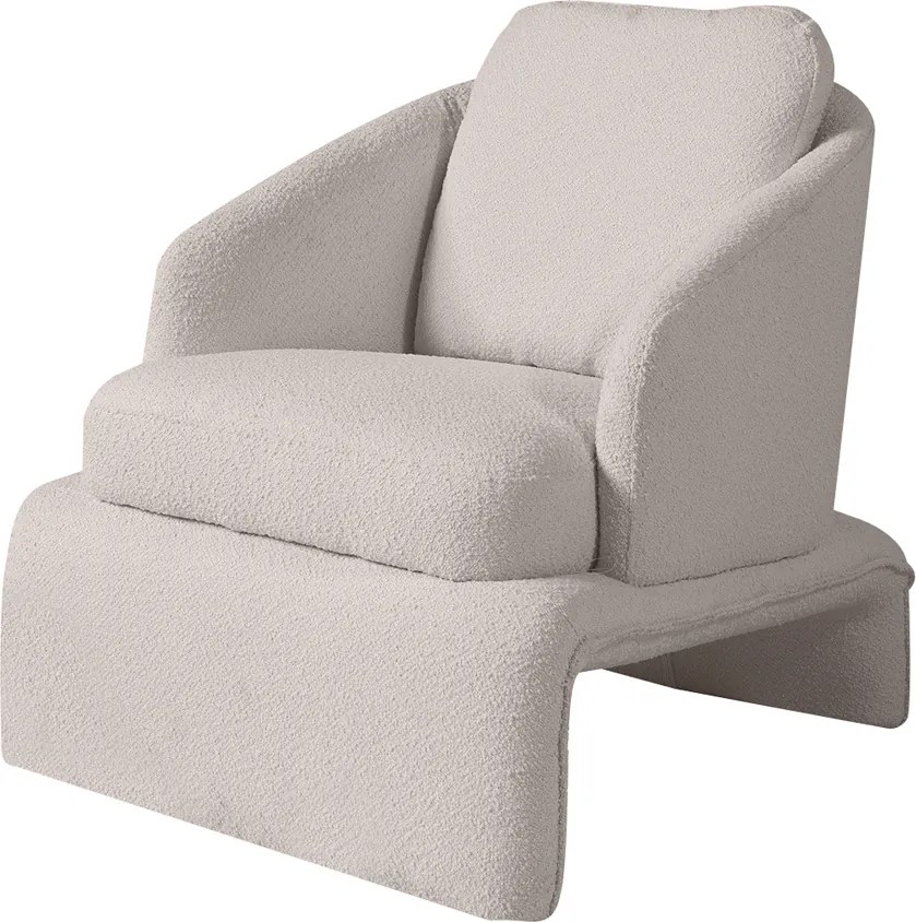 Kit 2 Poltronas Design Sala de Estar Califa Encosto Almofadado Bouclê Branco G92 - Gran Belo