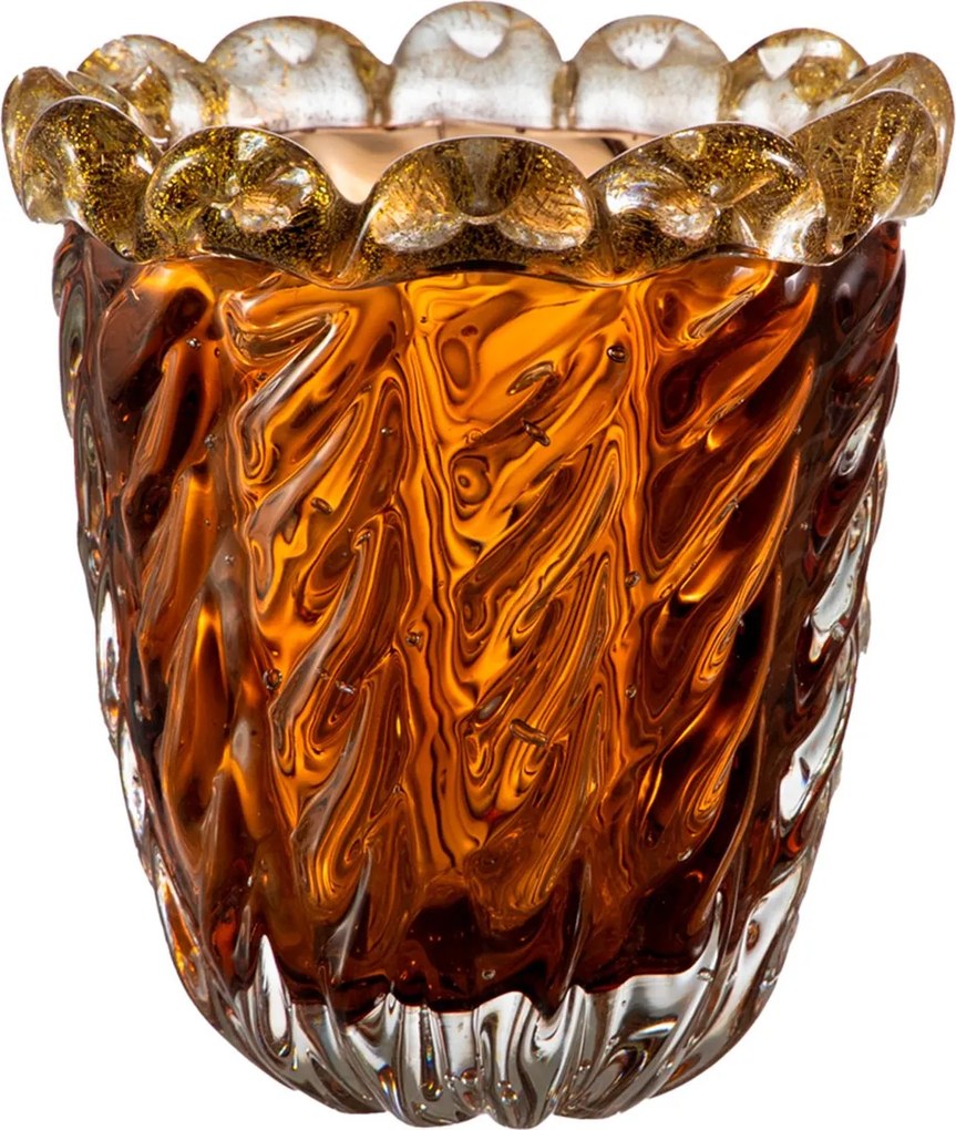 Vaso Murano Dubai IV PP Detalhe Ouro Garnet