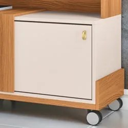 Rack Bancada Para TV 70 Pol Com Rodízios Analu H01 Off White/Cinamomo