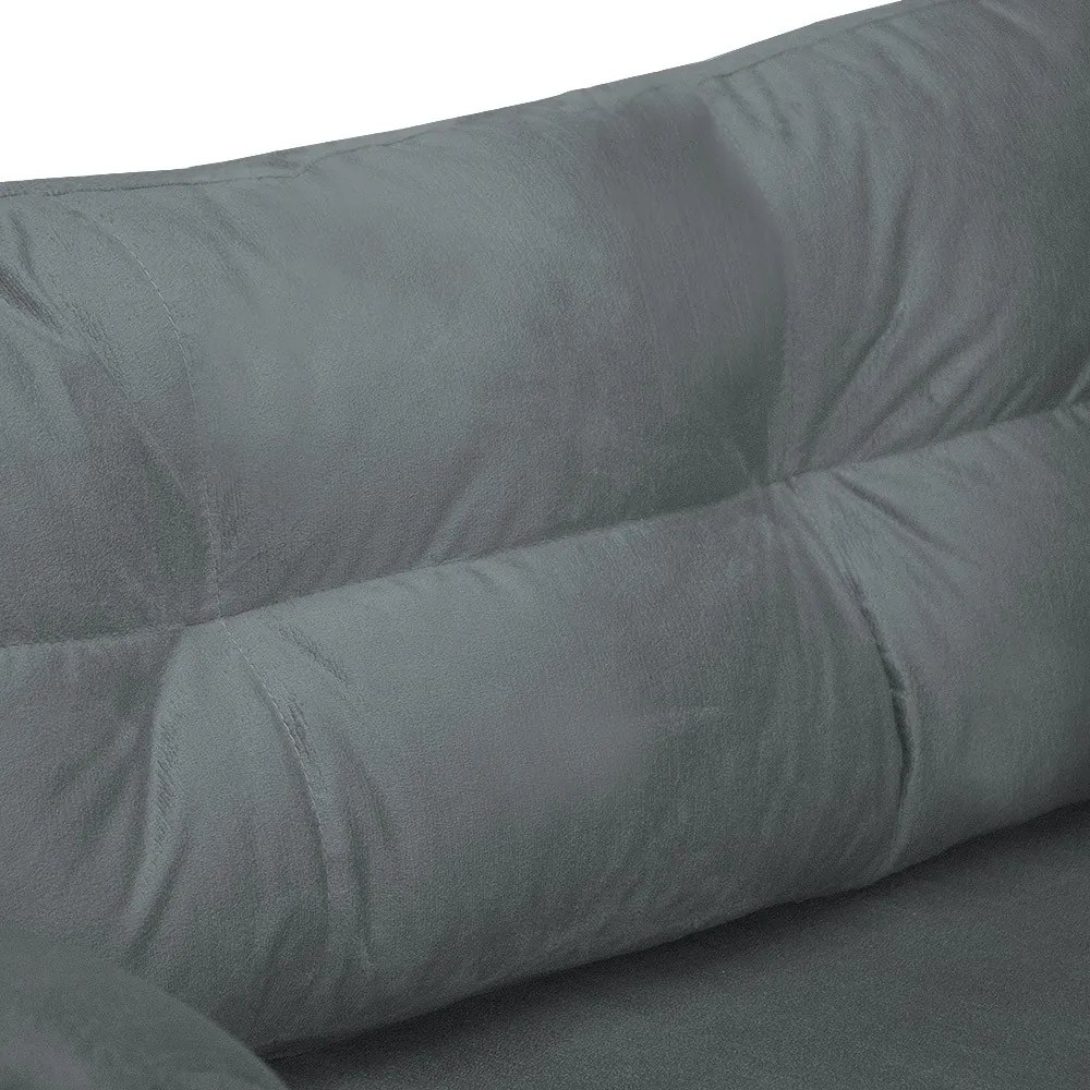 Namoradeira Ibis Decorativa 2 Lugares 1,35 m Recepção Quarto Sala Suede Cinza Grafite