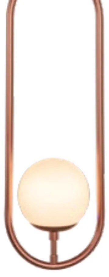 Pendente Elo 16X12X50Cm 01Xg9 Globo Ø12Cm - Usina 50020/1 (MR-T - Marrom Texturizado, Branco (Fosco))