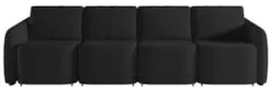 Sofá Cama Casal para Sala 436cm Polska Z08 Veludo Preto - Mpozenato