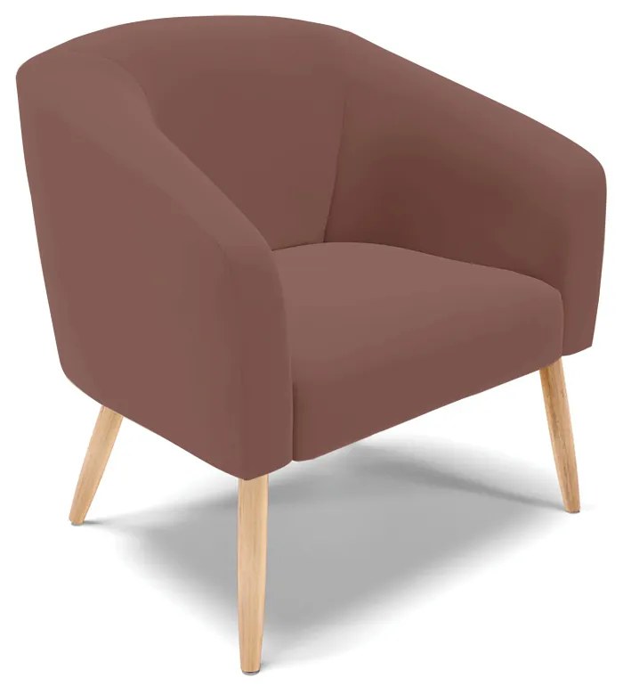 Namoradeira e 2 Poltronas Pé Palito Natural Stella Veludo D03 - D'Rossi - Rose