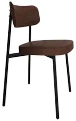 Cadeira de Jantar Estofada Kit 2 Ella M25 Sintético Marrom - Mpozenato