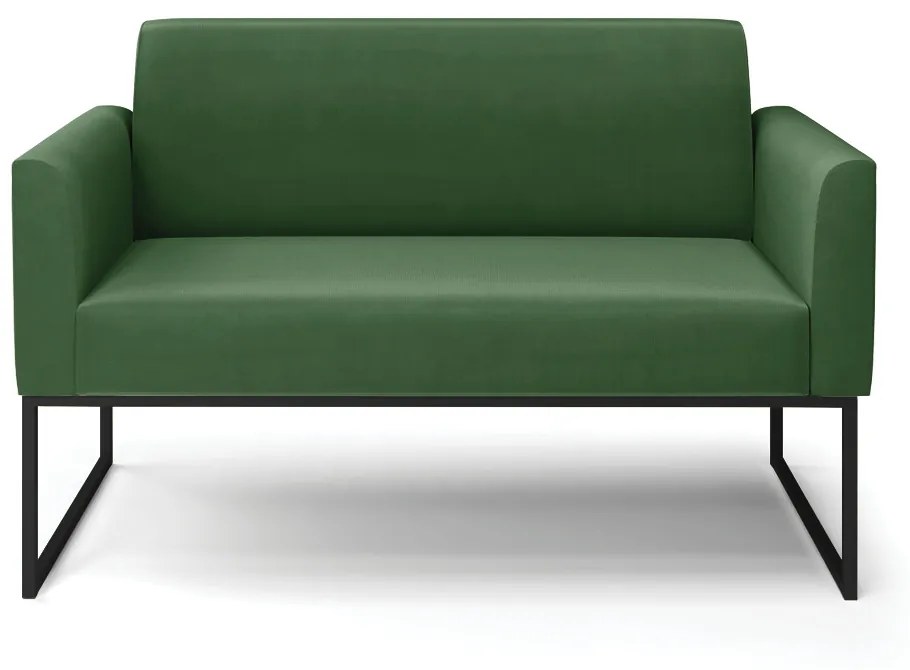 Sofá Namoradeira Base Industrial Preto Marisa Suede D03 - D'Rossi - Verde