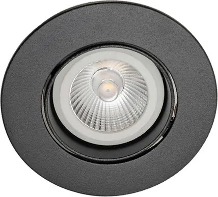 Plafon Embutir Redondo Aluminio Face Plana Recuado 50W - PRETO