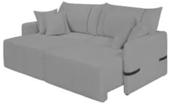 Sofá Cama Retrátil 160cm Essence D05 Linho Grafite/Preto - Mpozenato