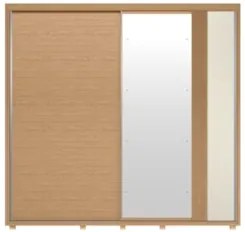 Guarda Roupa Casal 240cm com Espelho Aline Flex A02 Off/Titanium - Mpo