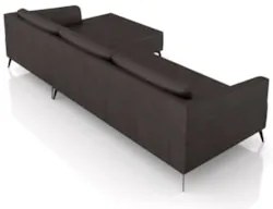 Sofá 4 Lugares 306cm Com Chaise Direito Eko Couro Bordô Z55 - Mpozenat