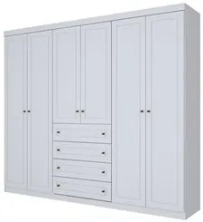 Guarda Roupa Casal 6 Portas Americano Branco - Henn