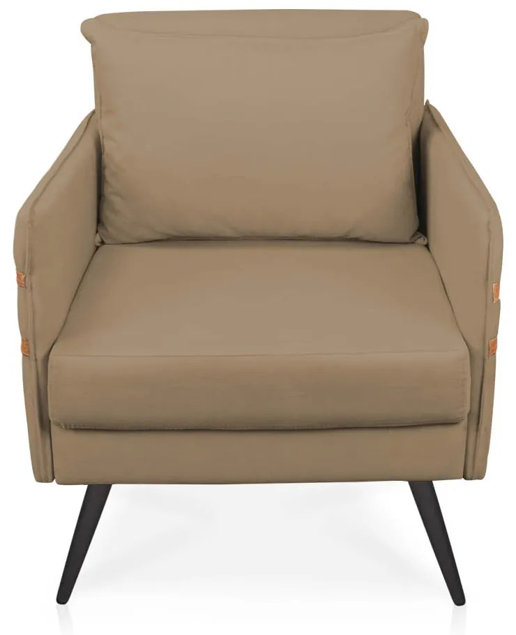 Kit 02 Poltronas Mari Suede Pés Palito de Ferro Marrom D03 - D'Rossi - Marrom Rato