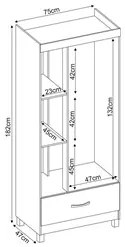 Guarda Roupa 3 Portas 1 Gaveta Prince D02 Branco - Mpozenato
