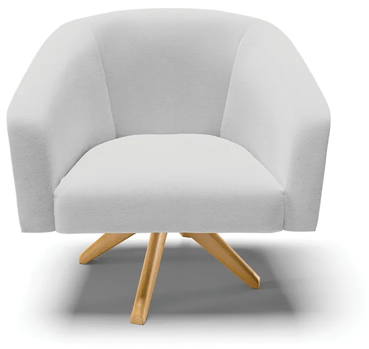Poltrona Decorativa Giratória MA30 Kit 2 Stella Linho D03 - D'Rossi - A05 Cinza