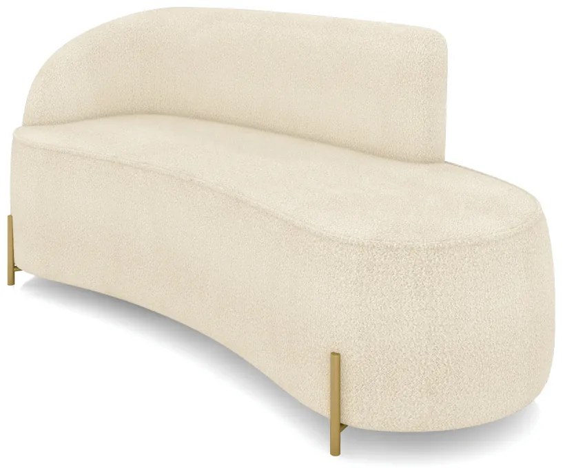 Sofá 2 Lugares Orgânico 160cm Pé Dourado Morgan Bouclê Bege D03 - D'Rossi