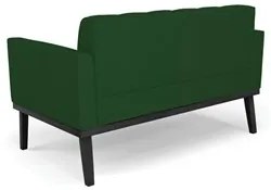 Sofá Namoradeira Base Madeira Preto Ana Veludo Luxo Verde - Ibiza
