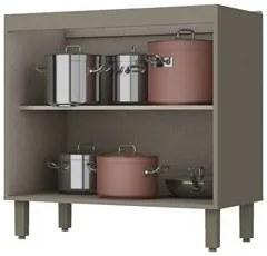 Balcão 80cm 2 Portas 100% MDF Sem Tampo Connect Duna/Cristal - Henn