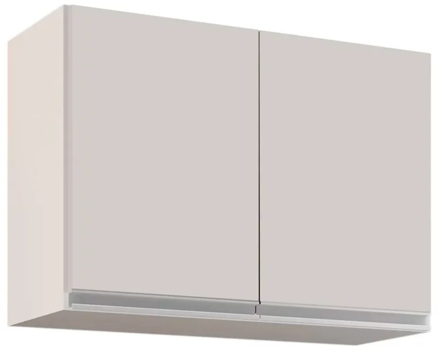 Kit 2 Armários Aéreo de Cozinha Lavanderia 02 Portas Eva 80 cm - D'Rossi - Branco