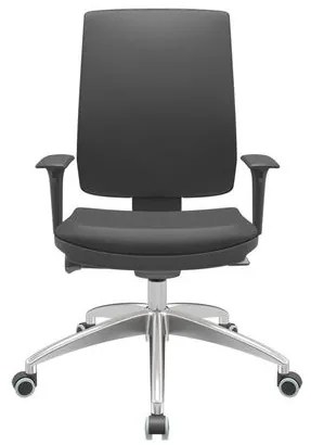 Cadeira Office Brizza Soft Vinil Preto Autocompensador Base Aluminio 120cm - 63902 Sun House