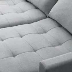 Sofá Cama Casal Retrátil 208cm Carly F05 Linho Cinza - Mpozenato