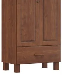 Guarda Roupa Solteiro 82cm 2 Portas 1 Gaveta Renzo Imbuia F07 - Mpozen