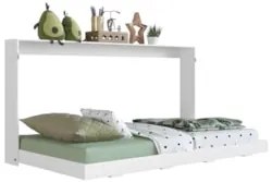 Cama Solteiro Infantil Articulação Horizontal Hina Branco A05 - Mpozen