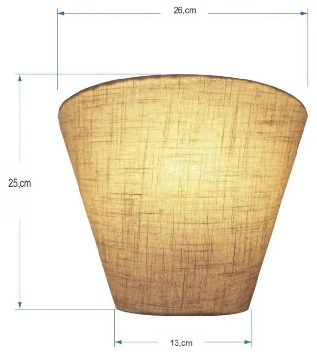 Arandela Retro Cone Md-2001 Cúpula em Tecido 25/26x13cm Rustico Bege - Bivolt