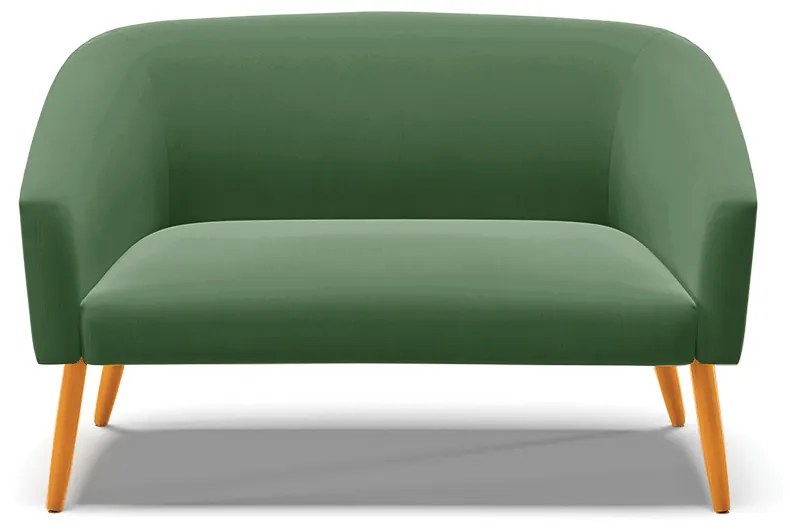 Namoradeira 02 Lugares Stella Suede Verde Pés Palito Castanho - D'Rossi