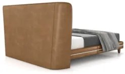 Cama Casal 140cm Com Cabeceira Many Z37 Bouclê Off/Caramelo - Mpozenat