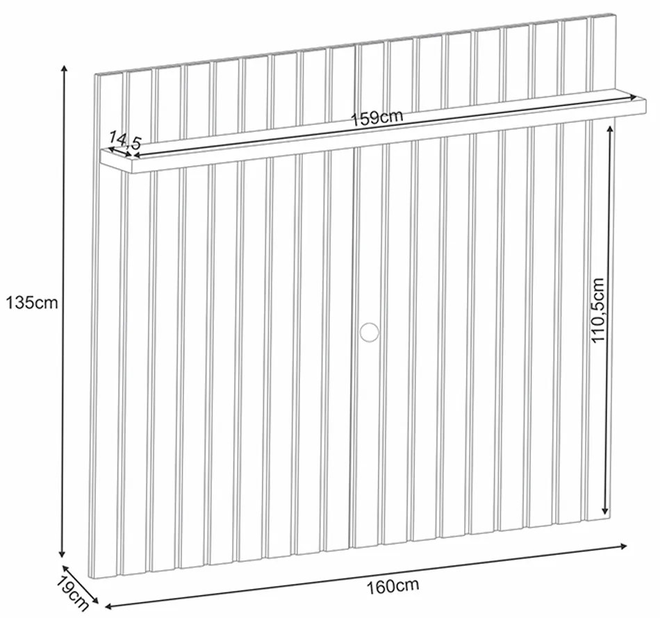 Painel Suspenso Decorativo Luogo 1.6 Ripado Cinamomo G26 - Gran Belo
