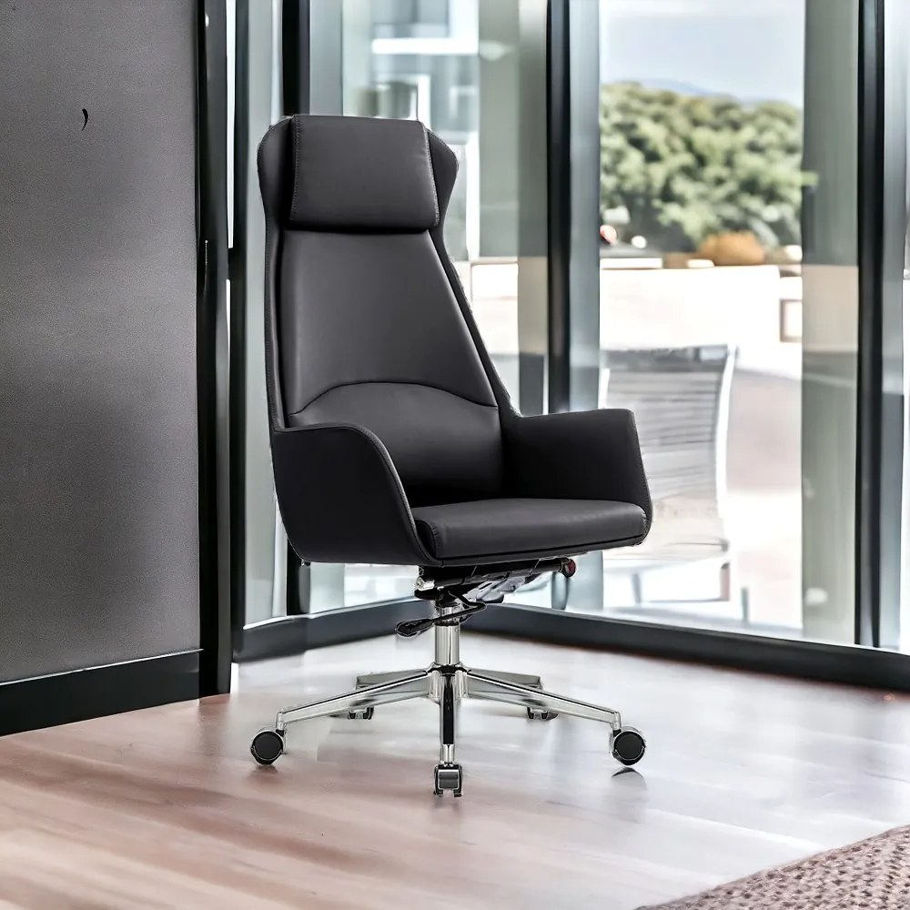 Cadeira de Escritório Office Presidente United Base Estrela com Rodízios PU Preto G56 - Gran Belo
