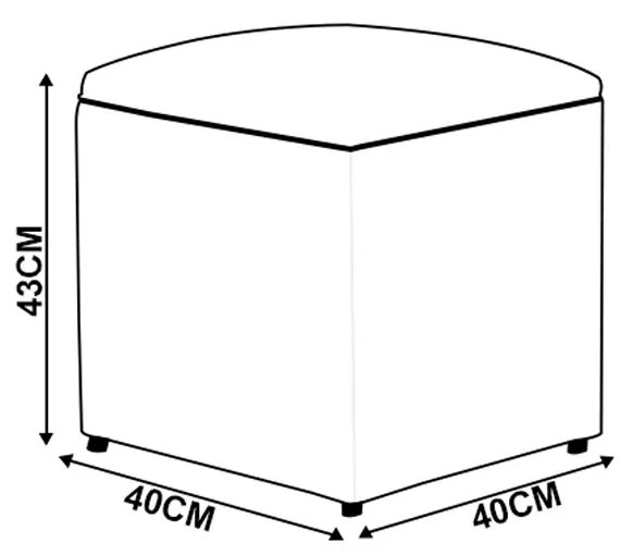 Puff Decorativo Quadrado para Sala Lígia Sintético E03 - D'Rossi - Amarelo