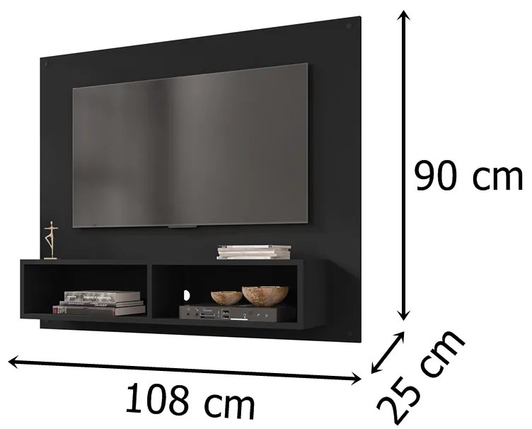 Painel Viena Preto Fosco – Móveis Bechara