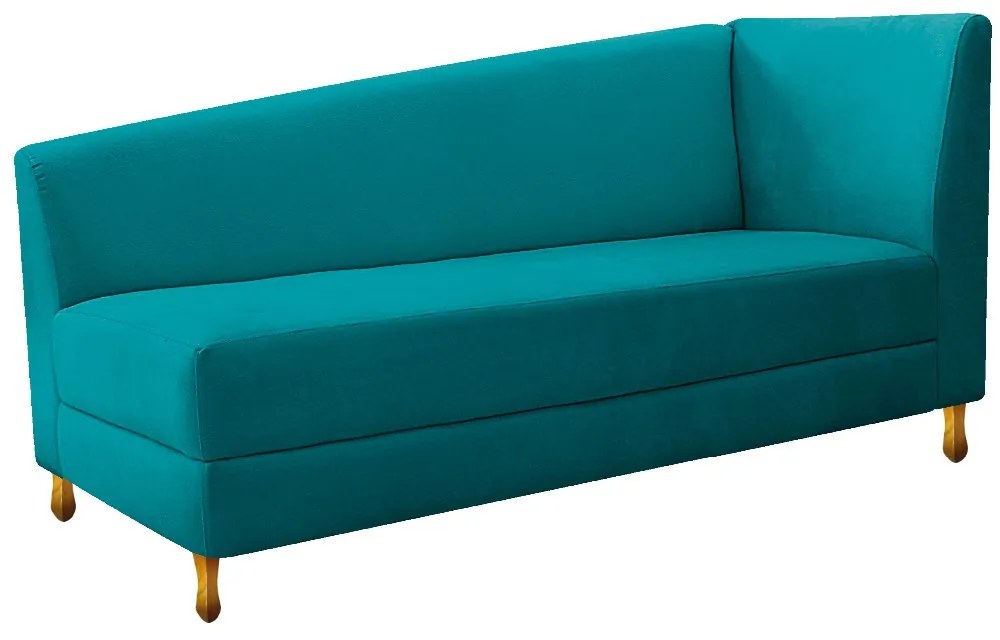 Recamier Valéria 185cm Lado Esquerdo Suede Azul Turquesa - ADJ Decor