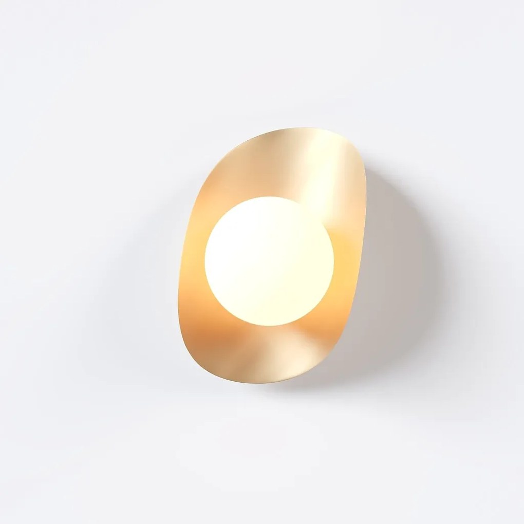 Arandela Calandra 14X12X21Cm Aluminio E Globo Ø10Cm Rosca 01Xg9 - Qimp... (CHAMPANHE)