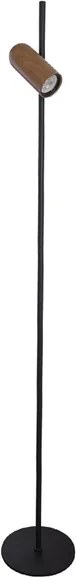 Luminaria De Piso Preta Madeira Forest
