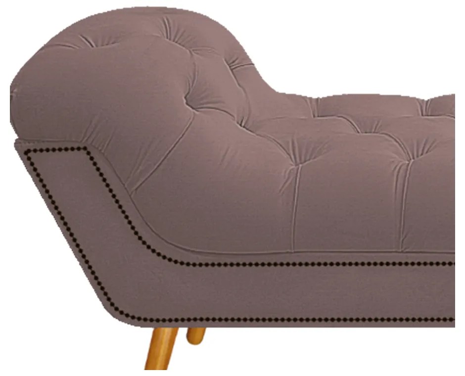 Calçadeira Estofada Veneza 140 cm Casal Linho Rosê - ADJ Decor