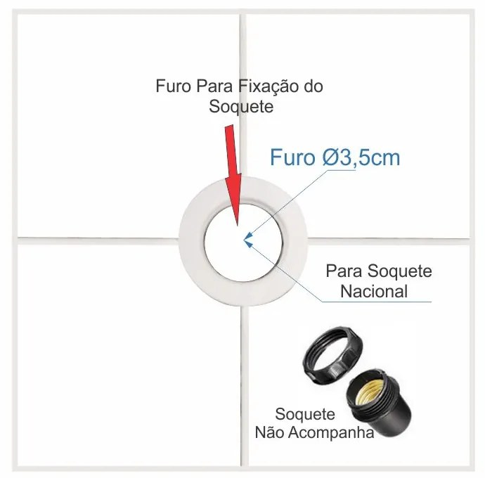 Cúpula em tecido quadrada abajur luminária cp-2006 15/13x13cm linho bege
