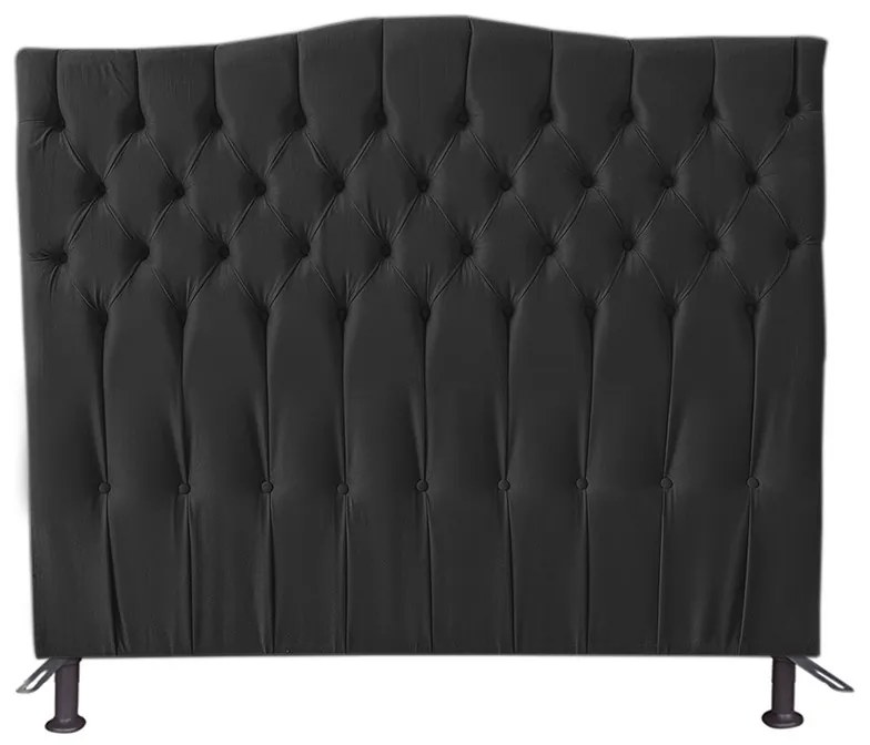 Cabeceira Cama Box Solteiro 90cm Capitonê Sofia Suede Preto - Sheep Estofados - Preto