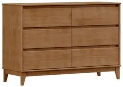 Cômoda Para Quarto 125cm 6 Gavetas Pé Madeira Solvi Freijó F07 - Mpoze