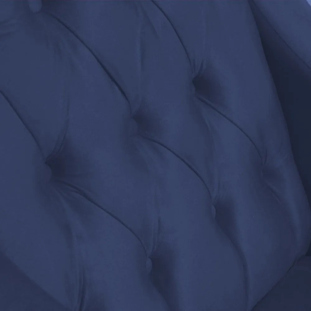 Poltrona Classic Suede Azul Marinho Pés Palito Sala, Quarto, Decoração