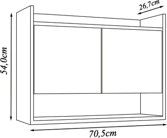 Armário Aéreo com 2 Portas Chico Branco G96 - Gran Belo