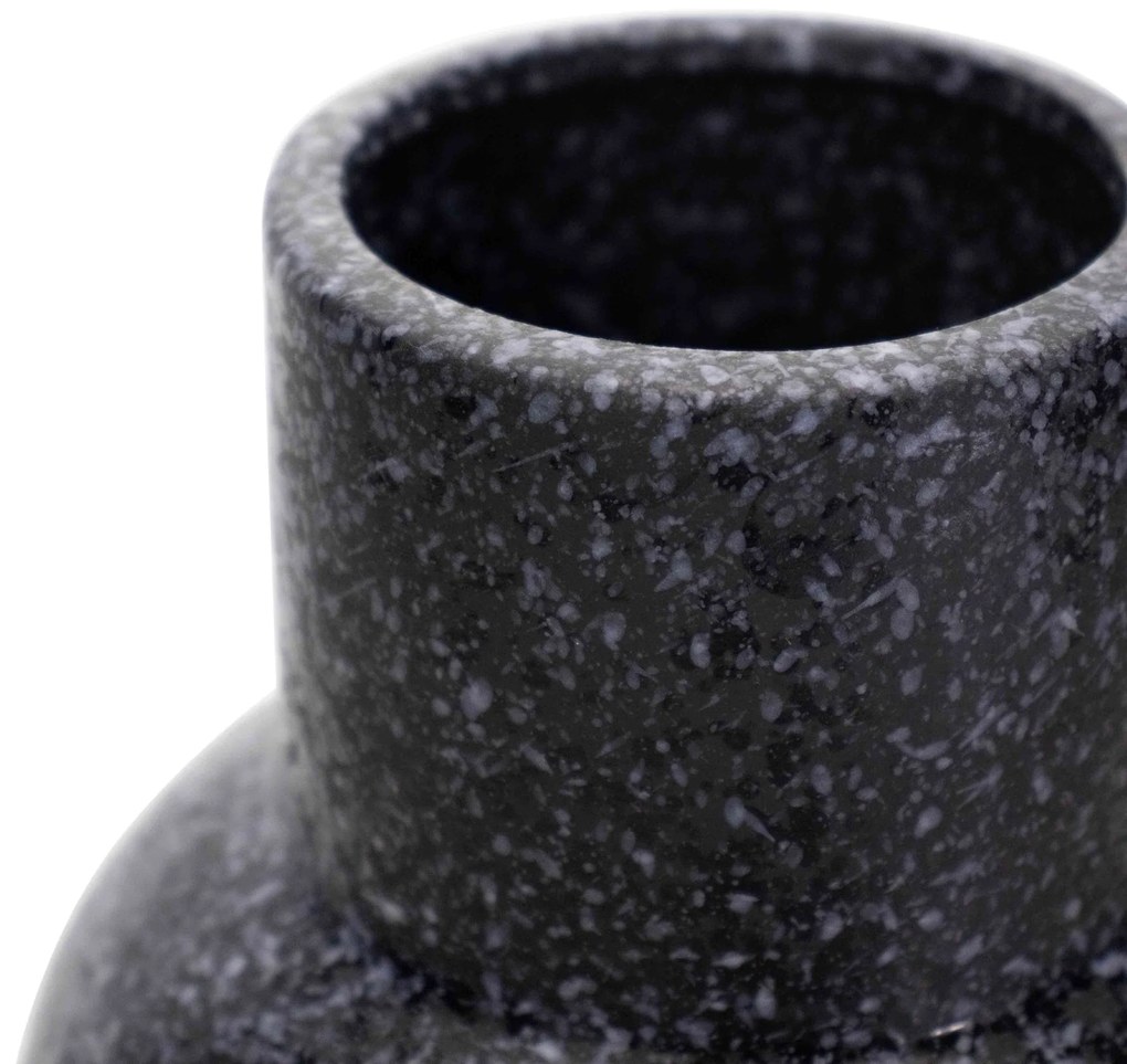 Vaso em Cerâmica Flocos Preto 24x13 cm - D'Rossi