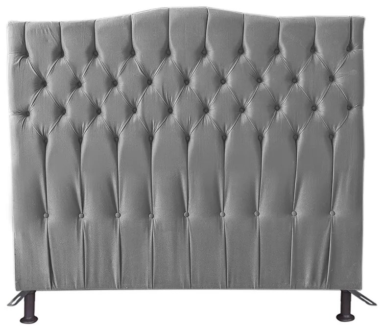 Cabeceira Cama Box Solteiro 90cm Capitonê Sofia Suede Cinza - Sheep Estofados - Cinza