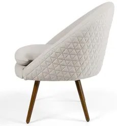 Kit 2 Poltronas Decorativas Pés Palito Rafa C-107 Linho Tressê Bege -