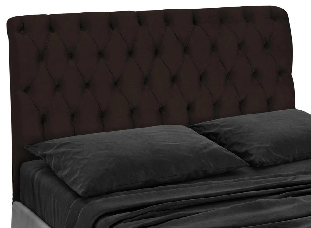 Cabeceira Cama Box Solteiro 90 cm Potenza Suede Marrom - Sheep Estofados - Marrom